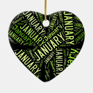 January Four Leaf Clover Ceramic Ornament