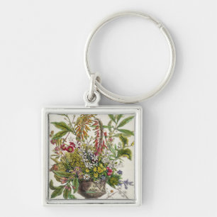 January, from `Twelve Months of Flowers' Keychain