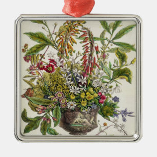 January, from `Twelve Months of Flowers' Metal Ornament