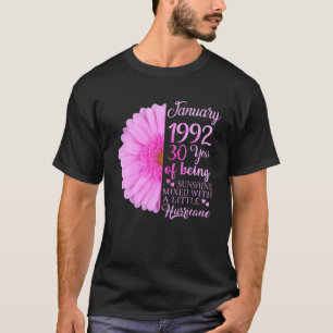 January Girl 1992 T 30 Years Old 30Th Birthday Gif T-Shirt