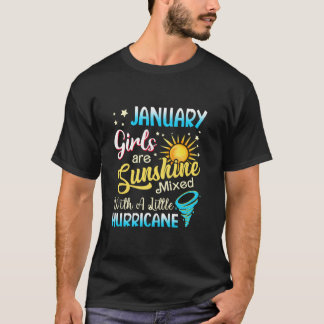 January Girls Are Sunshine Mixed Little Hurricane T-Shirt