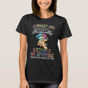 January Girls Birthday Women Hippie Peace Capricor T-Shirt