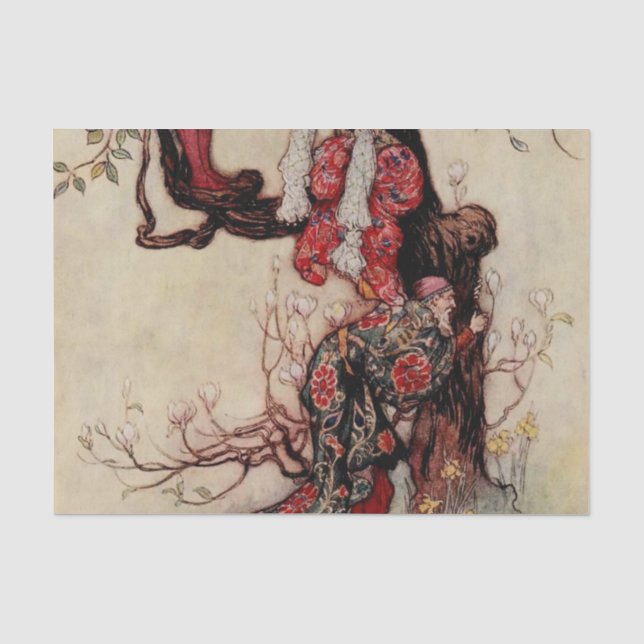 “January Helping May” by Warwick Goble Tissue Paper (Front)