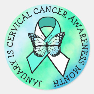January is Cervical Cancer Awareness Month   Classic Round Sticker
