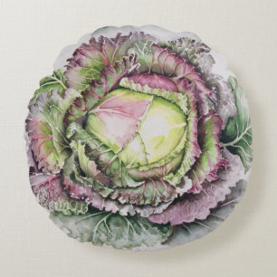 January King Cabbage Round Pillow