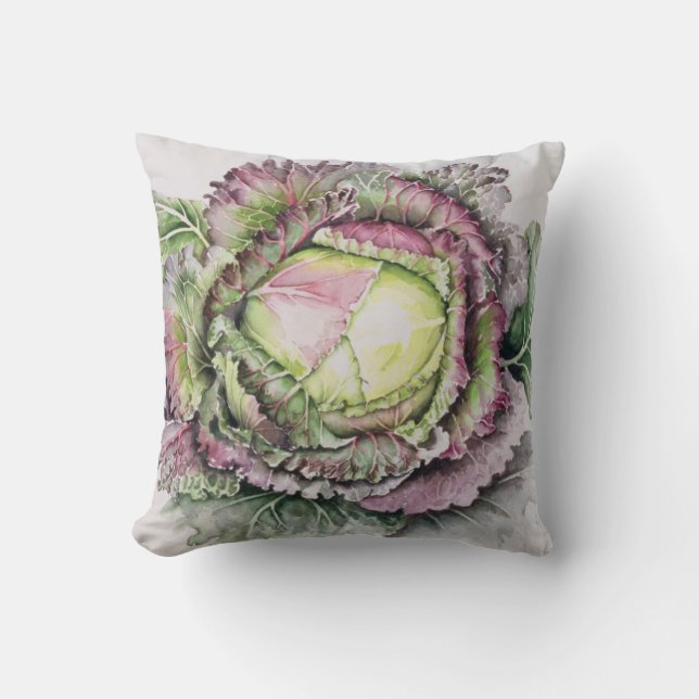 January King Cabbage Throw Pillow (Front)