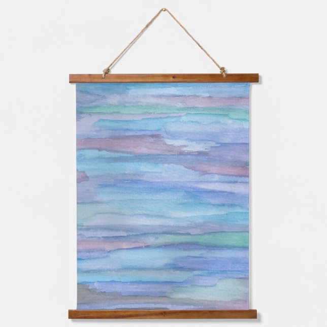 January Morning Blue Abstract Hanging Tapestry (Front)