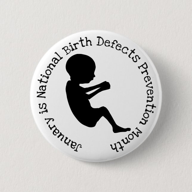 January National Birth Defects Prevention Month 2 Inch Round Button (Front)