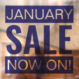 January Sale Blue Window Cling