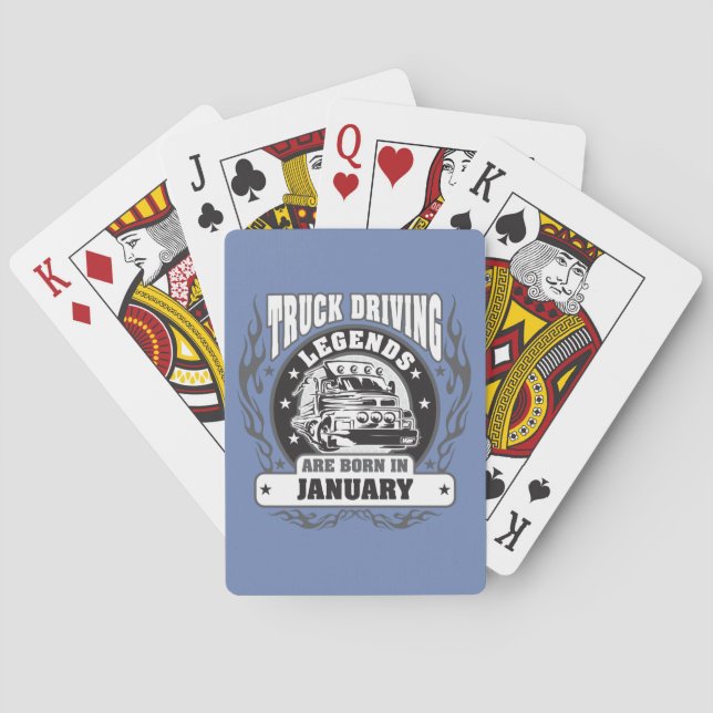 January Truck Driving Legends Playing Cards (Back)