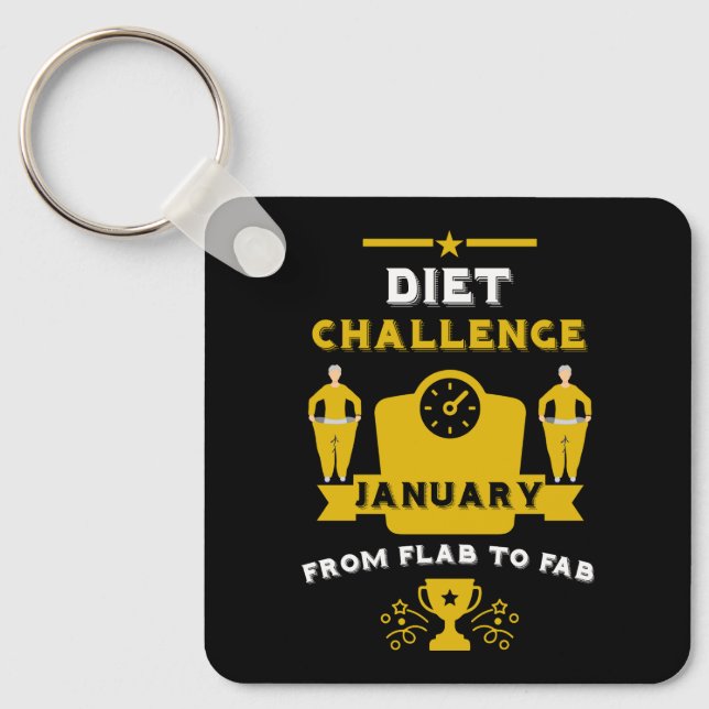 January Weight Loss Congratulation Keychain (Front)
