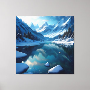 January Winter Frozen Landscape Canvas Print