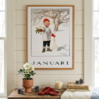 January Winter King Illustration by Elsa Beskow