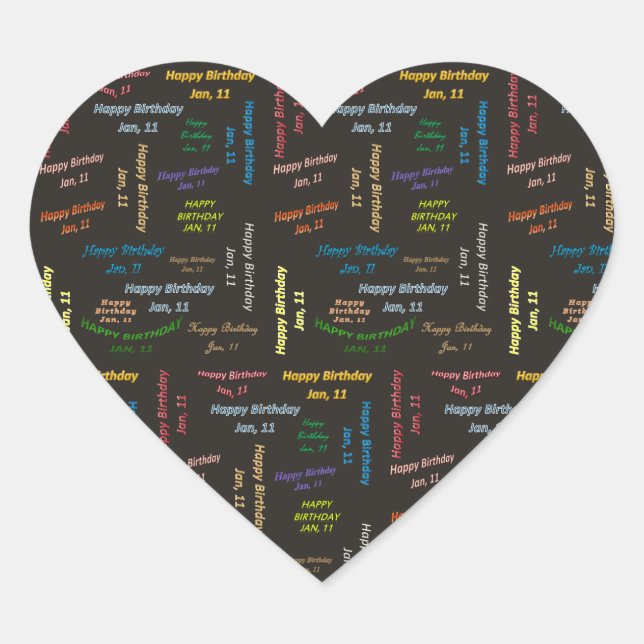 Janvier, 11 Anniversaire Sticker (Devant)