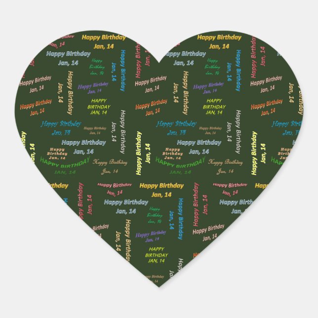 Janvier, 14 Anniversaire Sticker (Devant)