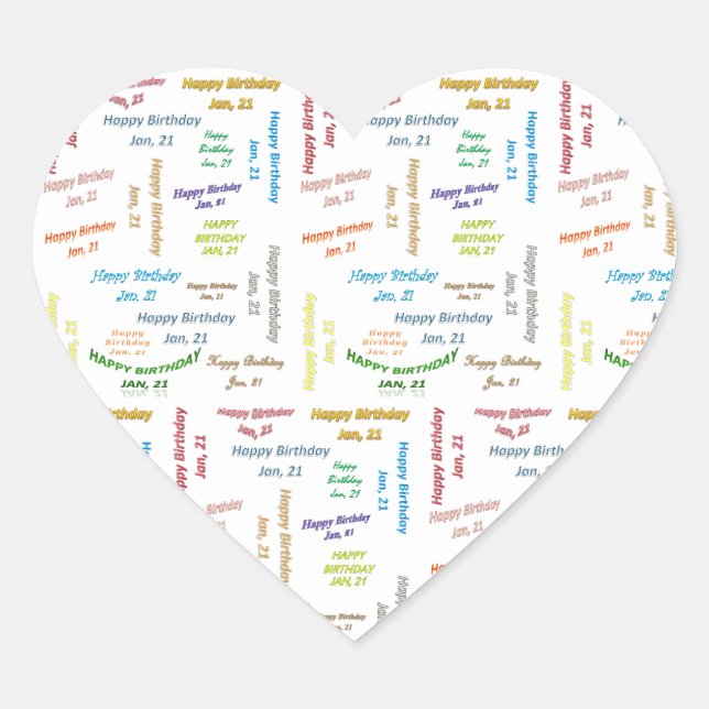 Janvier, 21 Anniversaire Sticker (Devant)