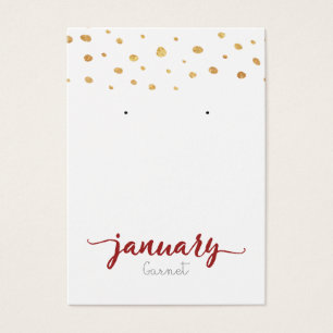 Janvier Garnet Birthstone Earring Card