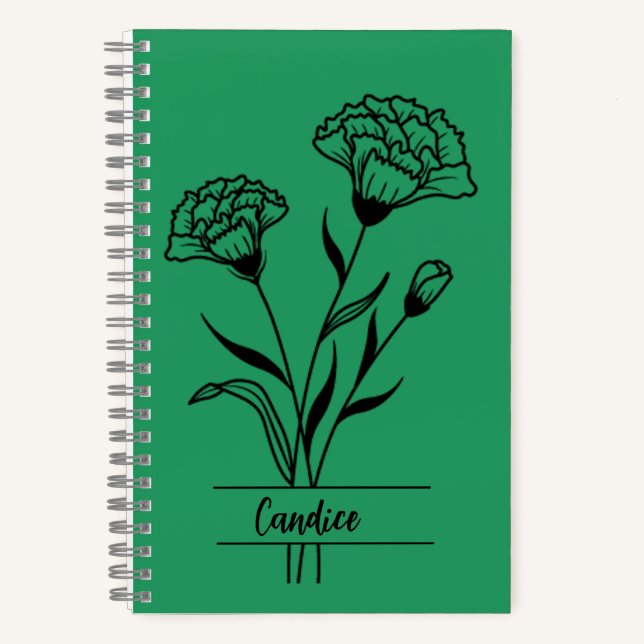 Janvier Mois de naissance Carnet Fleur (Recto)