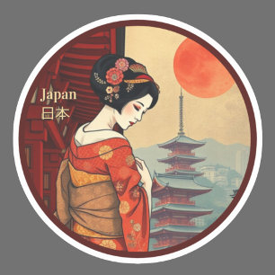 Japan 日本 maiko geisha pagoda retro