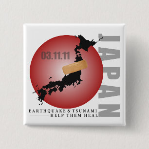 JAPAN 2 INCH SQUARE BUTTON
