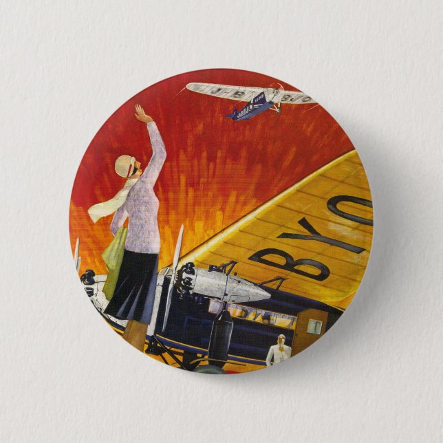 Japan Air Transport 2 Inch Round Button (Front)