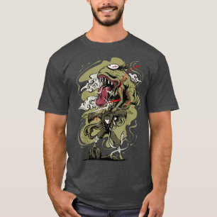 Japan Anime Oni Mask Kitsune Samurai Demon Yandere T-Shirt