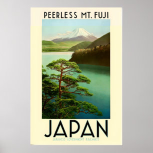 Japan Asia Mount Fuji Vintage Travel Poster