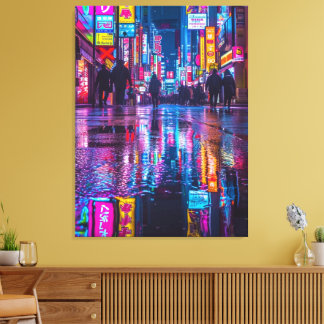 japan at night canvas print