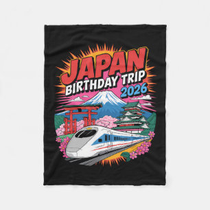Japan Birthday Trip 2026 Tokyo Osaka Cherry Blosso Fleece Blanket