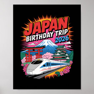 Japan Birthday Trip 2026 Tokyo Osaka Cherry Blosso Poster