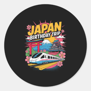 Japan Birthday Trip Tokyo Osaka Nagoya Cherry Blos Classic Round Sticker