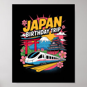 Japan Birthday Trip Tokyo Osaka Nagoya Cherry Blos Poster