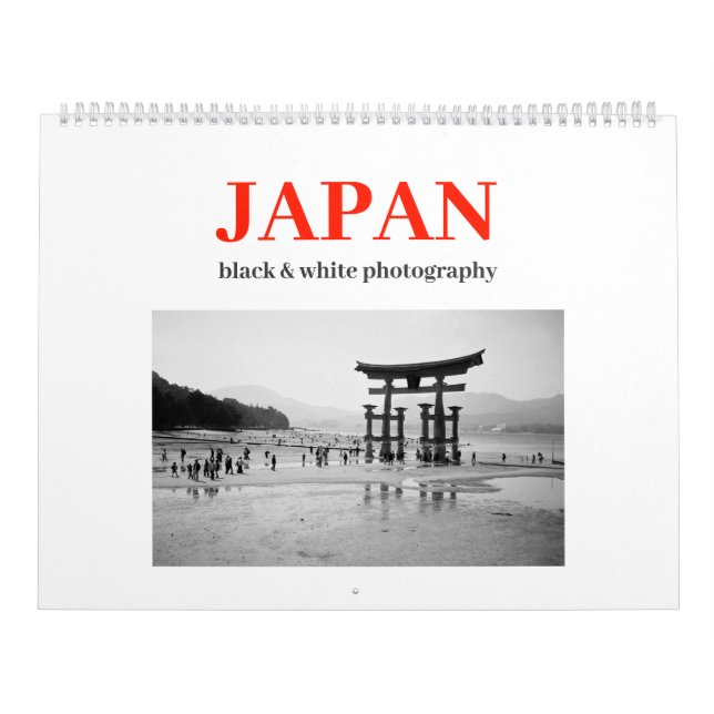 Japan: Black & White Photography 2026  Calendar (Cover)