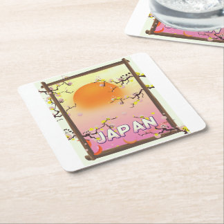 Japan Blossom Garden Square Paper Coaster