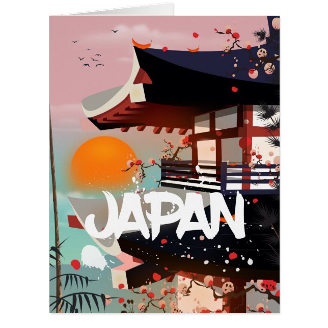 Japan Building setting sun poster (Front)