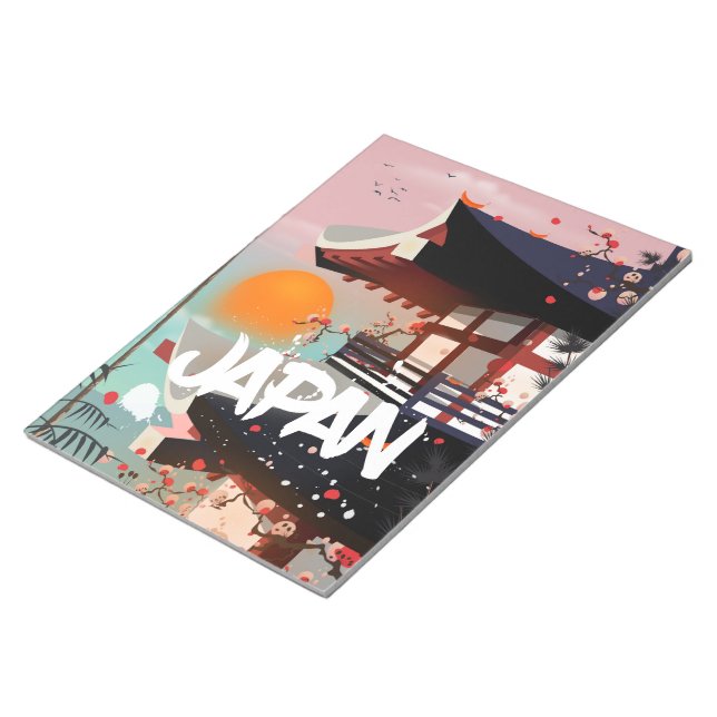 Japan Building setting sun poster Notepad (Angled)