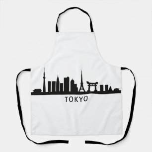 Japan Cityscape Travel Tokyo Skyline Silhouette Apron