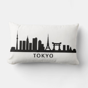 Japan Cityscape Travel Tokyo Skyline Silhouette Lumbar Pillow