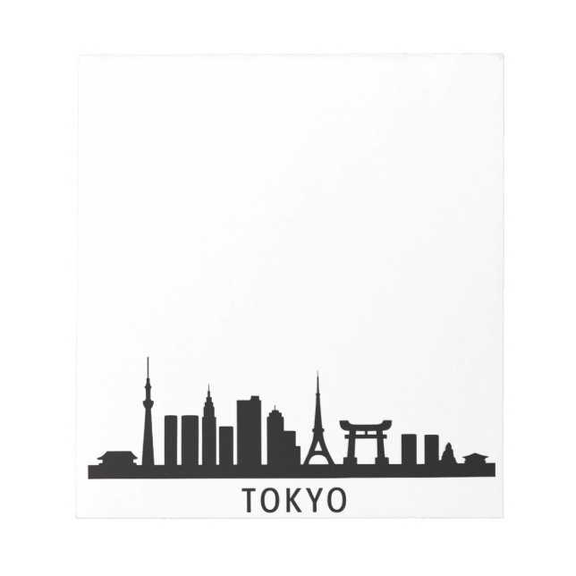 Japan Cityscape Travel | Tokyo Skyline Silhouette Notepad (Front)