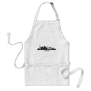 Japan Cityscape Travel   Tokyo Skyline Silhouette Standard Apron