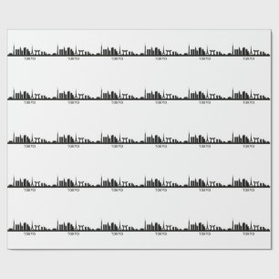 Japan Cityscape Travel   Tokyo Skyline Silhouette Wrapping Paper