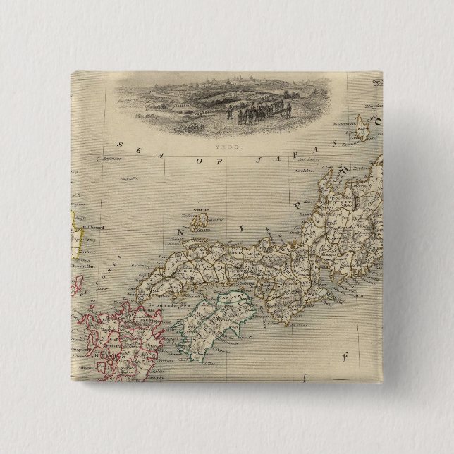 Japan & Corea 2 Inch Square Button (Front)