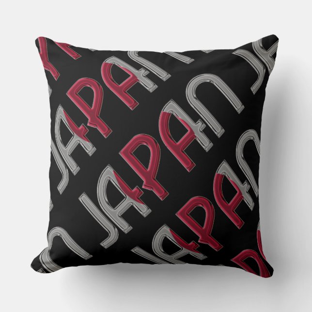 Japan Country Flag Colours Typography Souvenir Throw Pillow (Front)