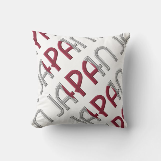 Japan Country Flag Colours Typography Souvenir Throw Pillow (Front)