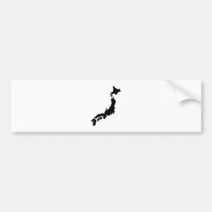 Japan Country Map Outline Black Silhouette Japan Bumper Sticker