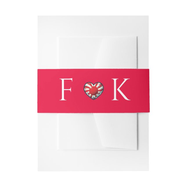 Japan Couple Wedding Invitation Belly Band (Front Example)