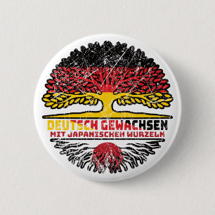 Japan Deutsch Deutschland Baum Wurzel 2 Inch Round Button