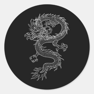 Japan Dragon Tattoo Drawing Traditional Japanese G Classic Round Sticker