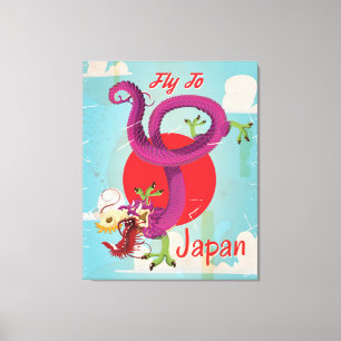 Japan Dragon Vintage Travel Poster Canvas Print