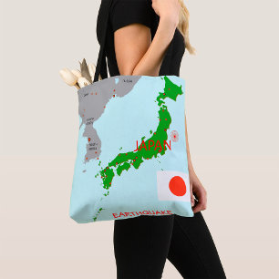 Japan Earthquake Map Seismic Activity Tote Bag